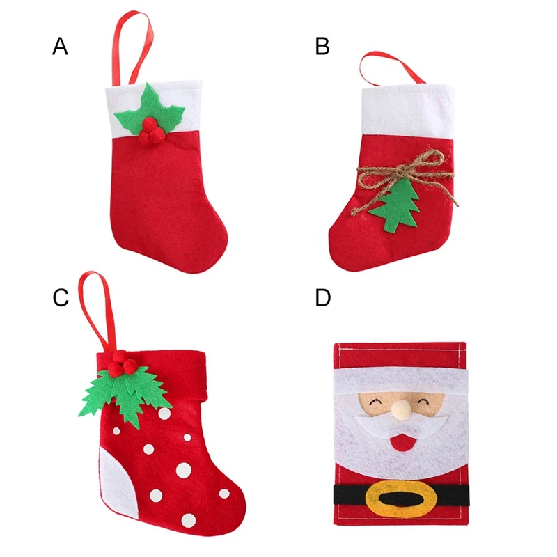 Рождественские подвесные ложки Носки с рисунком Санта Клауса товары для