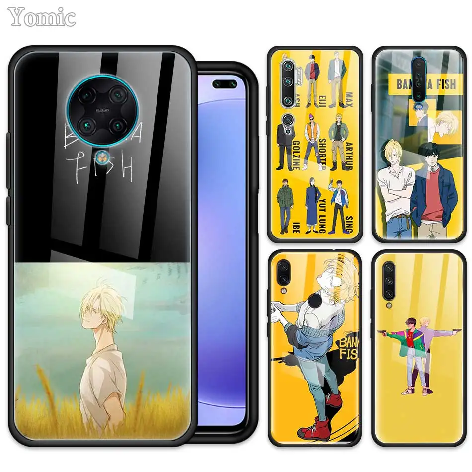 Чехол с банановыми рыбками и аниме для Xiaomi Redmi Note 9S 8T 7 9 K30 Pro 8A 9A Mi 8 9T 10 Lite черный