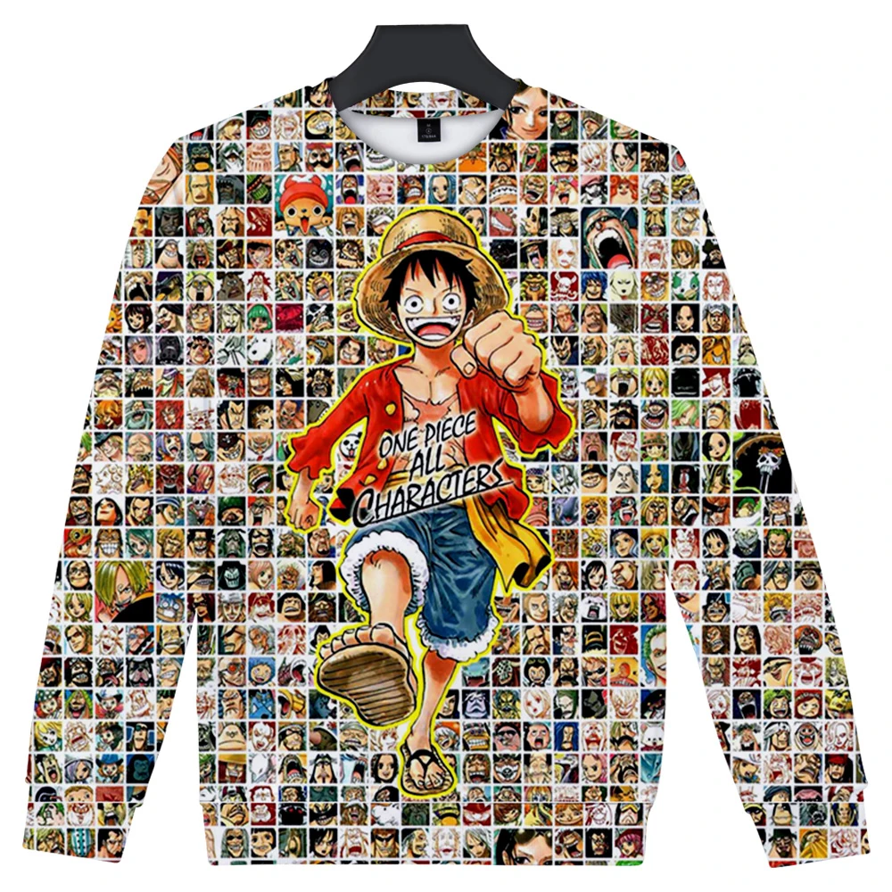 

Hot Sale One Piece Sweatshirts Men/Women Fashion Casual O-Neck Capless Long Sleeve Hoodies Harajuku Style One Piece Anime Hoodie