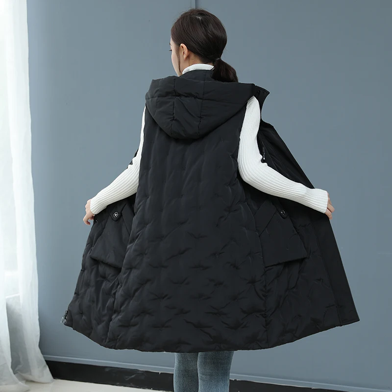 Жилет женский длинный на молнии куртка без рукавов с большими карманами