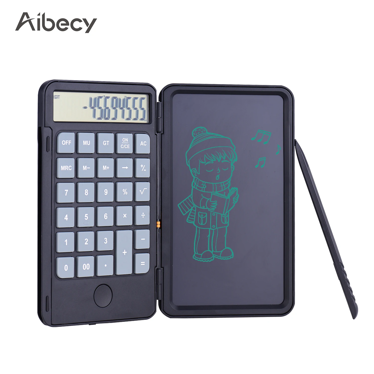 

Aibecy Portable Calculator & LCD Writing Tablet Digital Drawing Pad 12 Digits Display with Stylus Pen Erase Button Lock Function