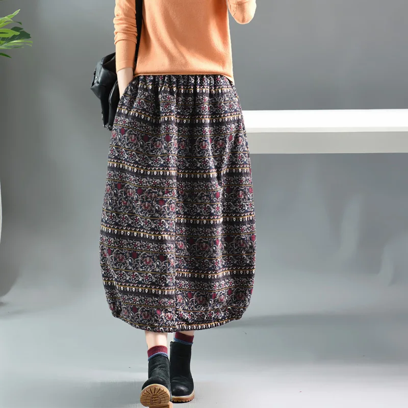 Женская юбка осень зима эластичная талия мягкая Ретро повседневная 2019 Новая