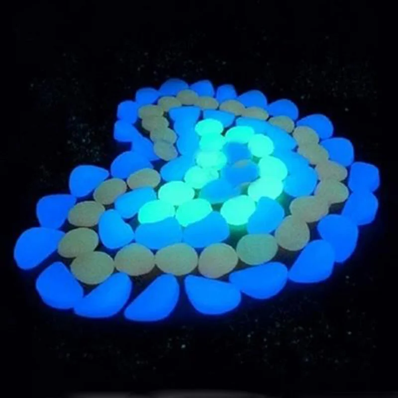

100 Pcs Colorful Artificial Pebbles Multi-function Luminous Fish Tank Garden Decoration Fluorescence Stone