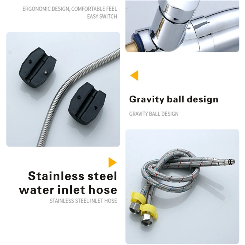 

Hot and cold drawable faucet Basin faucet cold and hot washing face and shampoo net red li