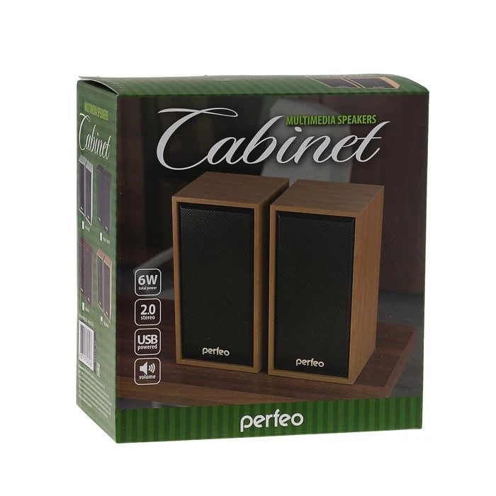 Компьютерные колонки 2.0 Perfeo CABINET PF-84 2х3 Вт USB дерево 2542083