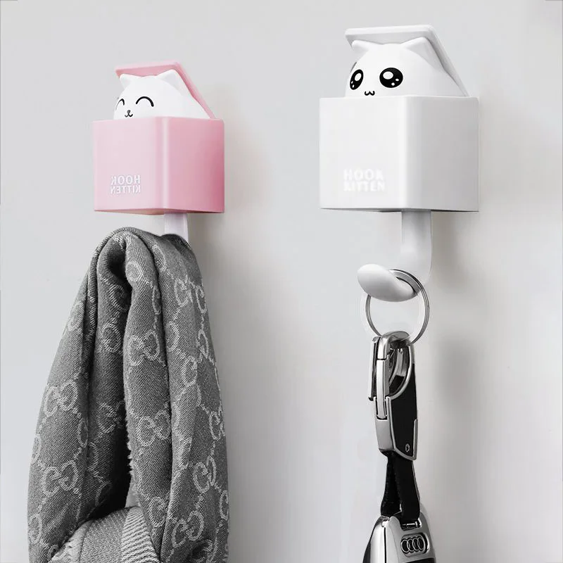 

Милые скрытые искусственные украшения в виде животных, крючки для ключей, крючок для одежды, вешалка для шарфа, настенное украшение, клейкие...