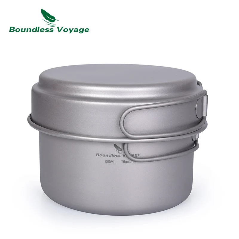 Набор посуды для супа набор из титановой кастрюли со складной ручкой пикника |