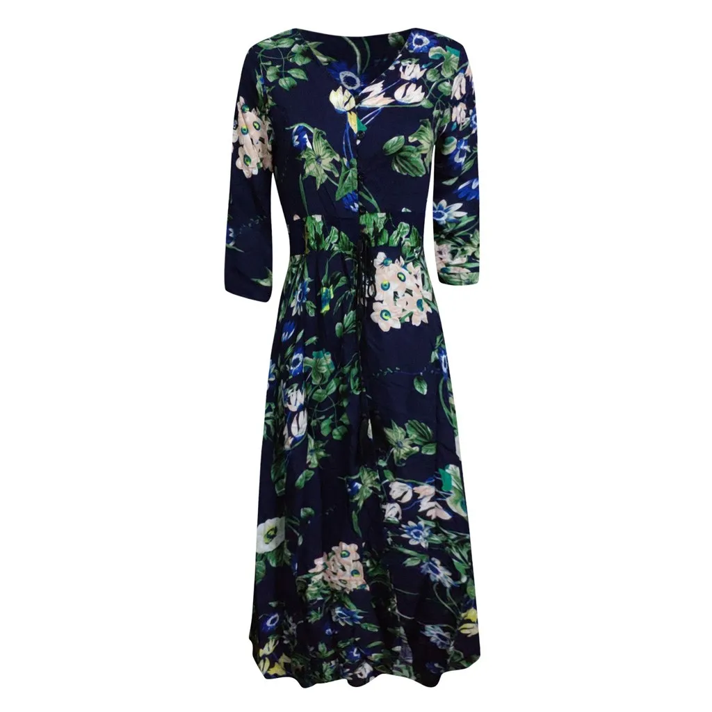 Женское платье 2019 повседневный летний свободный сарафан с длинным рукавом