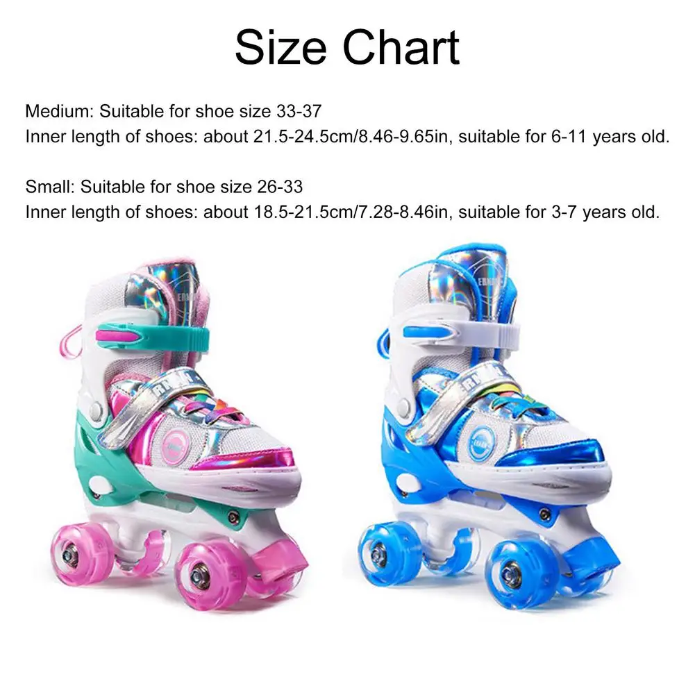 Kids Adjustable Roller Skates 8 Fun Shining Wheels Ideal Gifts