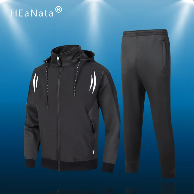 Мужской спортивный костюм осенне-зимний из двух предметов для бега фитнеса |