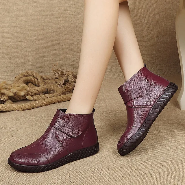 Zapatos mujer; женские зимние ботинки из натуральной кожи; женские ботильоны ручной работы на молнии в стиле ретро; сезон зима-весна; женская обувь; g934