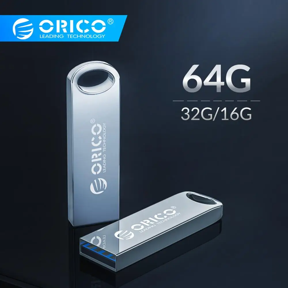 ORICO USB2.0 флеш-накопитель 64 ГБ 32 ГБ оперативной памяти, 16 Гб встроенной памяти, флэш-карта памяти, Флеш накопитель USB2.0 usb-накопитель Водонепроницаемый металлическое серебристое Memoria cel USB