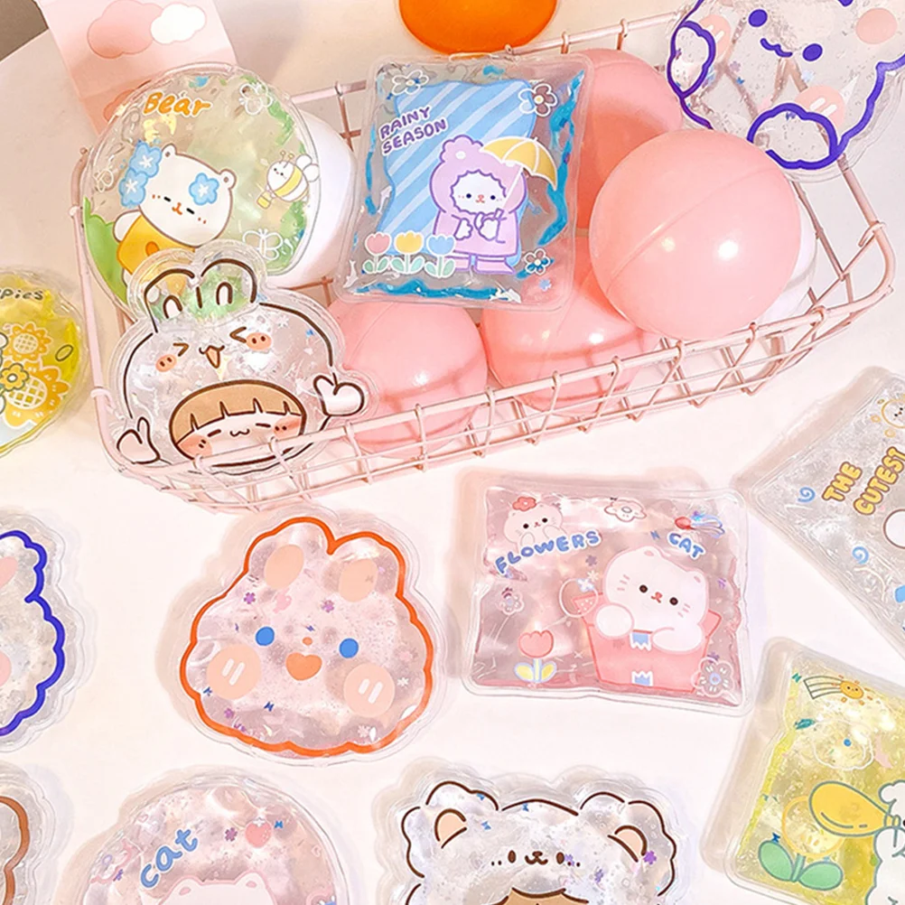 

4Pcs Reusable Cooling Packs Ice Bags Cartoon Gel Ice Packs Cooling Little Ice Packs For Outdoor Indoor Summer(Random Pattern