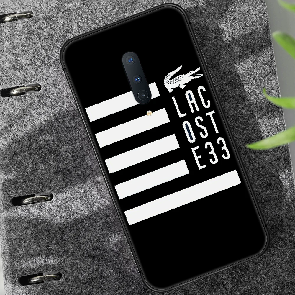 

LACOETE French luxury brand Phone Case Cover Hull For 1+ Oneplus 5T 6 6T 7 7T 8 8T Pro black Etui Tpu Cover Trend Back Soft