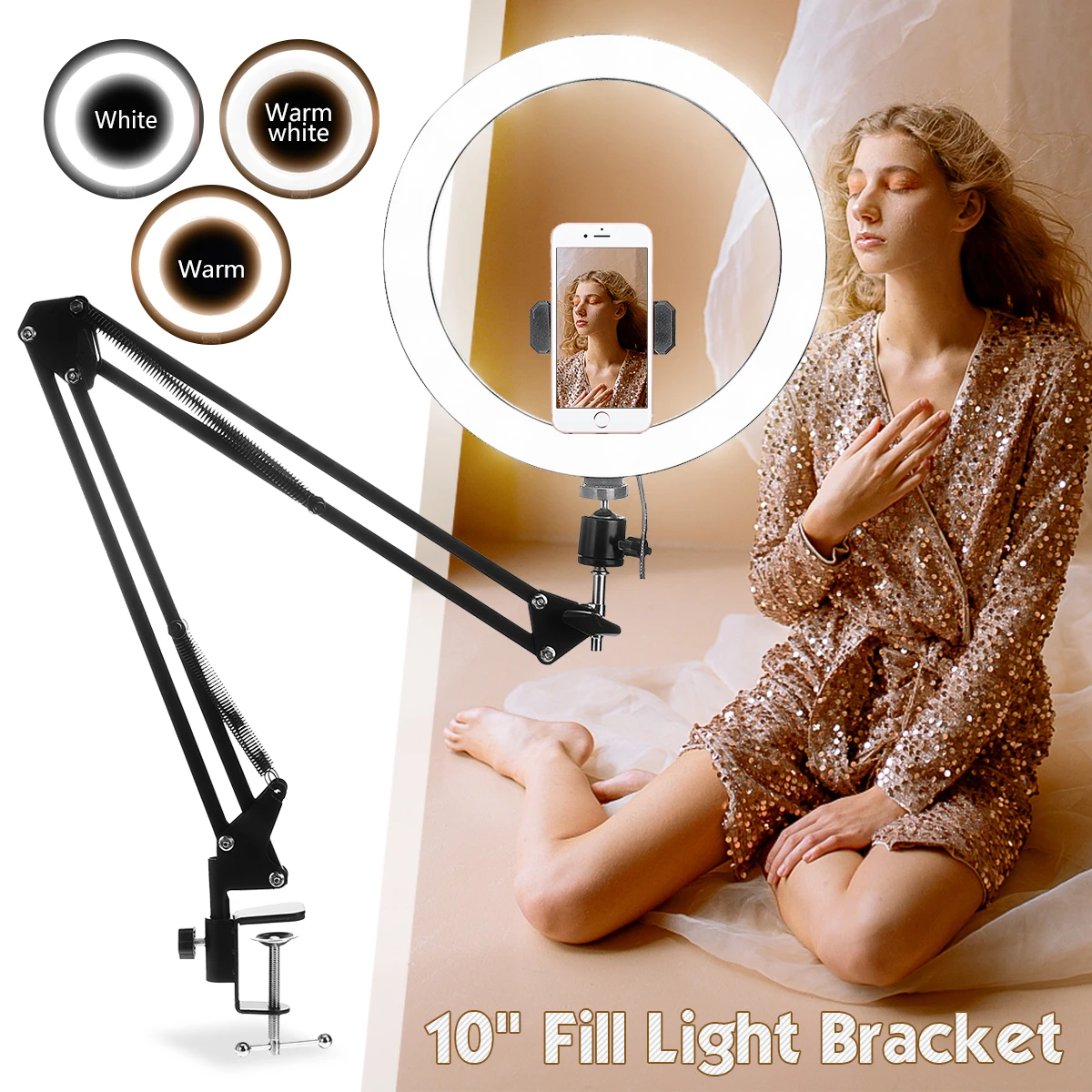 Mobile Phone Tablet Stand Holder 360 Degree Long Arm Lazy Bed Desk Mount Support For iPad With LED Ring Light | Компьютеры и офис