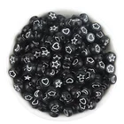 Черно-белые круглые плоские акриловые бусины 7 мм в виде цветов, свободные бусины-разделители для изготовления ювелирных изделий своими руками, браслетов, ожерелий, ушей