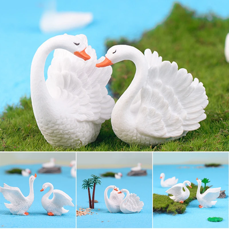 

Mini Animal Figurine Resin Goose Swan Model Decoration Micro-landscape Fairy Garden Ornament For Fish Tank Bonsai Tuin Decoratie