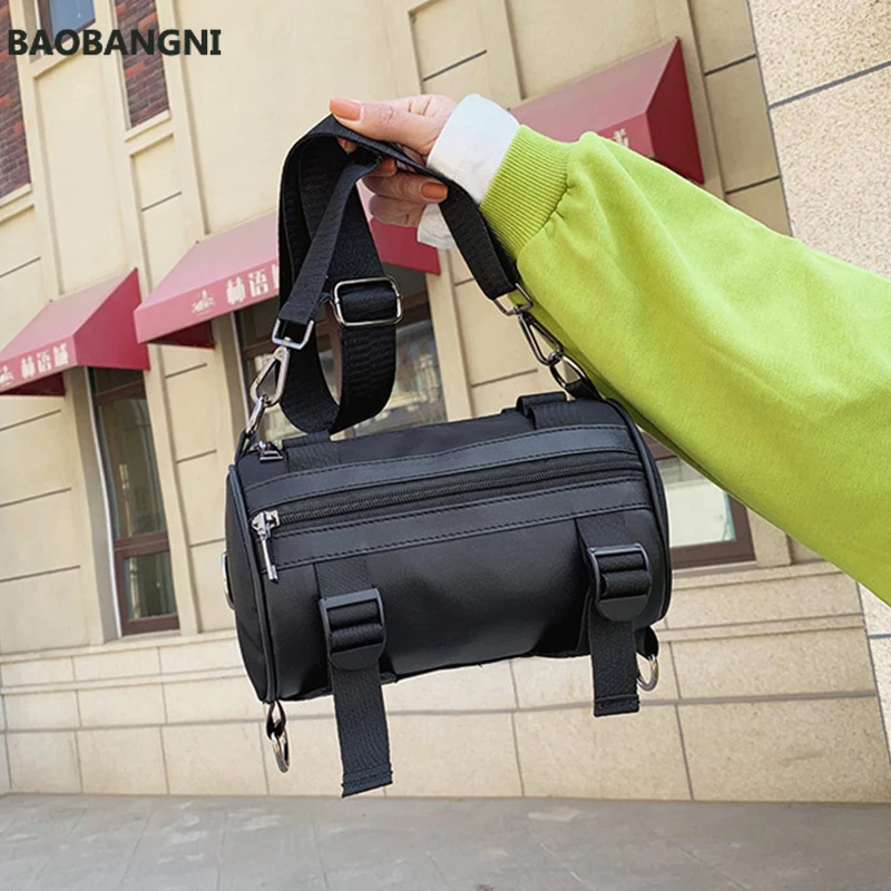 

Men's Crossbody Bags Fashion Small Cylinder Phone Packs Women's Messenger Shoulder Bag Street Hip-Hop Tooling Pouch