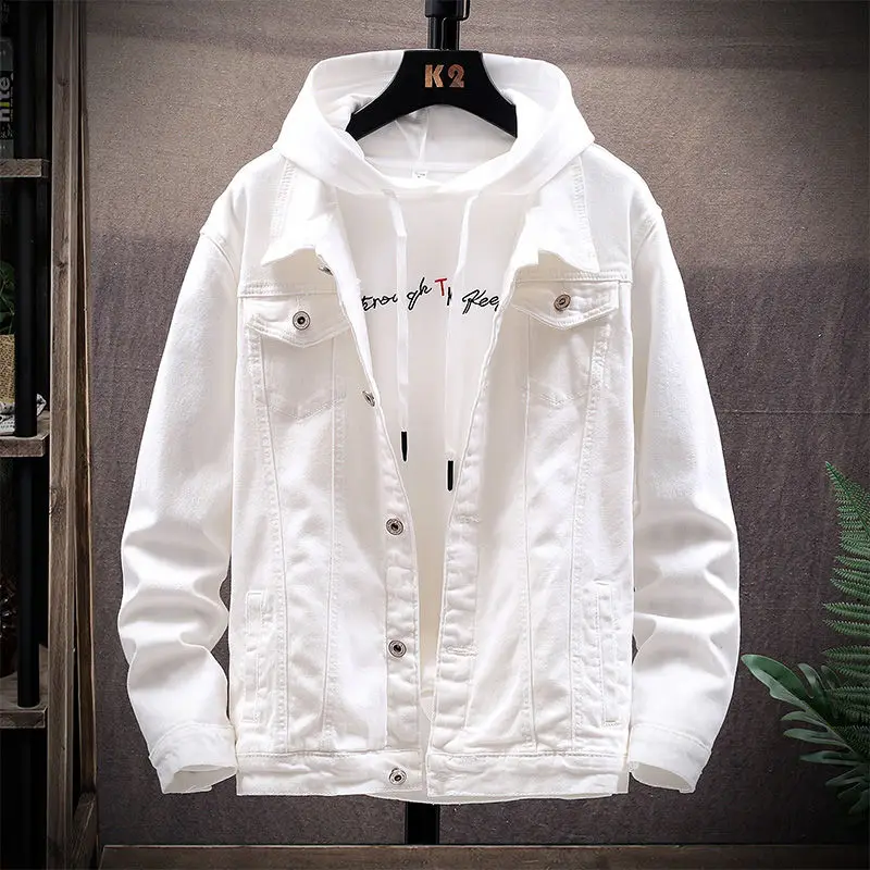

New Men's Spring and Autumn Denim Jacket 2020 New Korean Trend Lapel Clothes White Yellow Best Free shipping Sale windbreaker