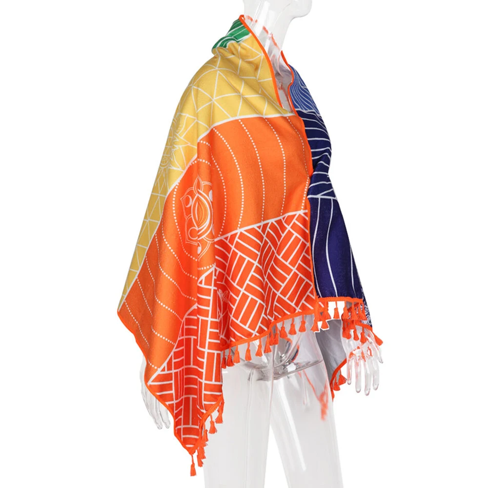 Радужные кисточки гобеленовое полотенце Ковер Мандала одеяло полосатый