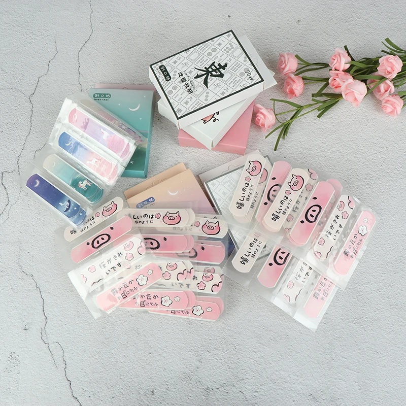 20 шт. клейкие повязки Kawaii дышащие Мультяшные повязки Портативный Открытый аптечка аварийный набор для детей и взрослых