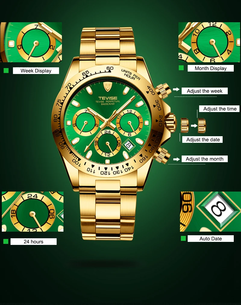 Часы мужские механические с отображением даты и | Наручные часы