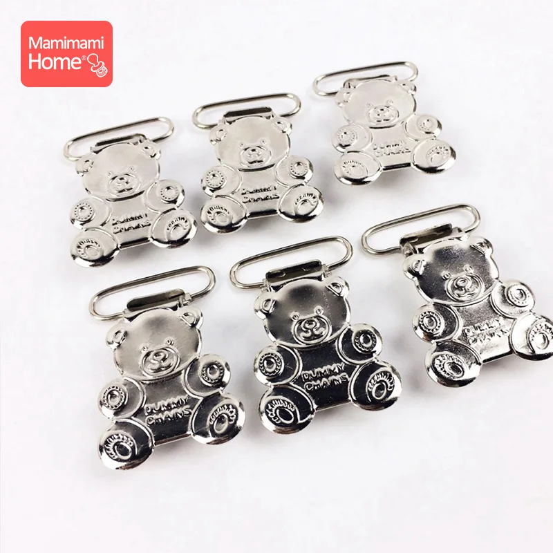 

40Pcs Teddy Bear Pacifier Clips Ecofriendly Nipple Holder Metal Soother Clip Rodent DIY Pacifier Chain Accessories Baby Products