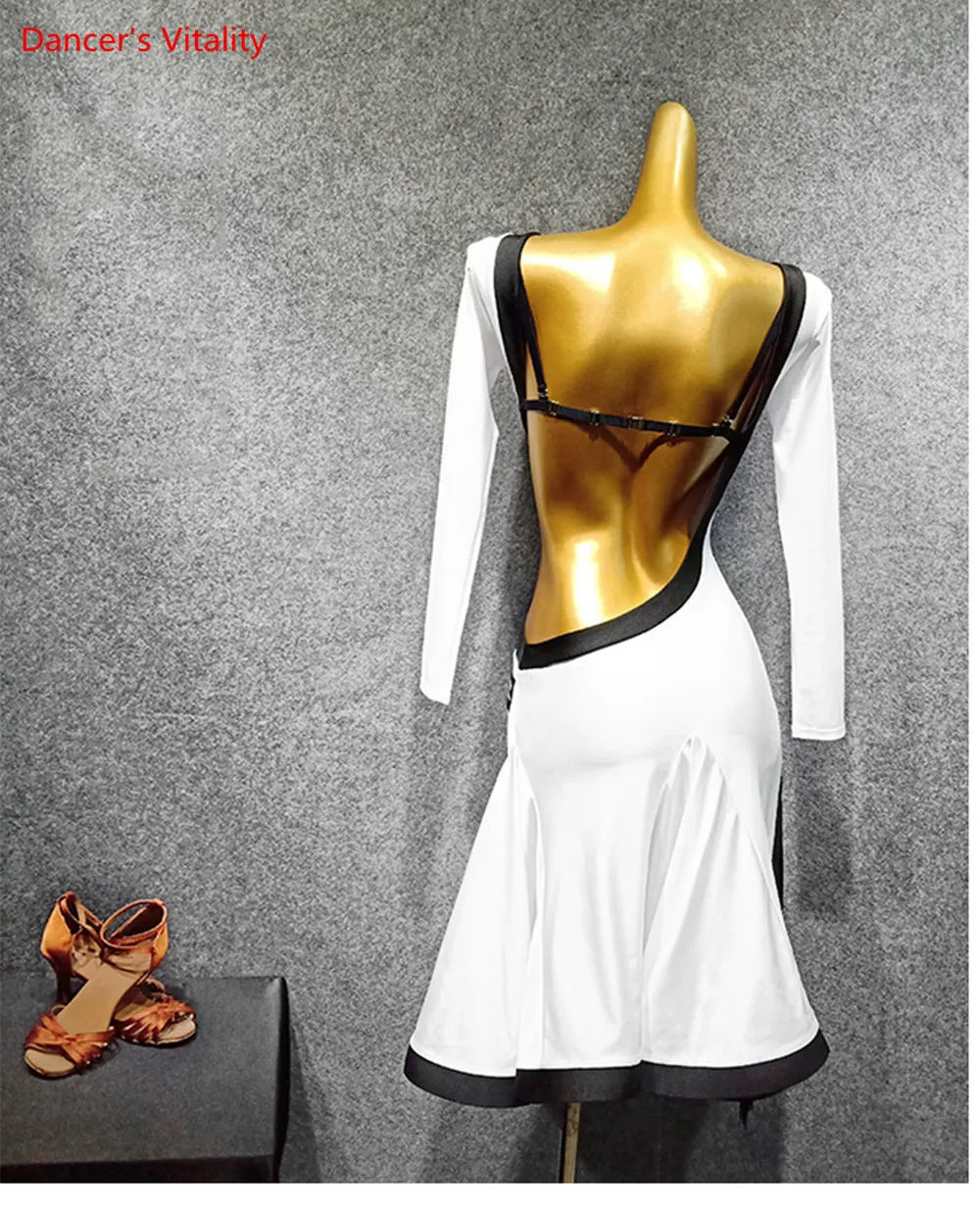 

Latin Dance Clothes Women's Sense of Backless Dress Latin Competition Clothes Adult New Dress Dance Costumes