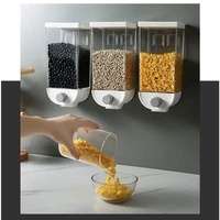 wall mounted press cereals dispenser grain storage box dry food container organizer kitchen accessories tools 10001500ml