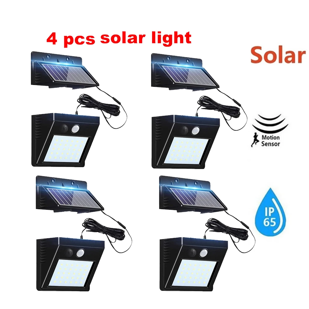 

Светодиодная лампа на солнечной энергии с пассивным ИК датчиком движения, садовые уличные водонепроницаемые энергосберегающие Настенные ...