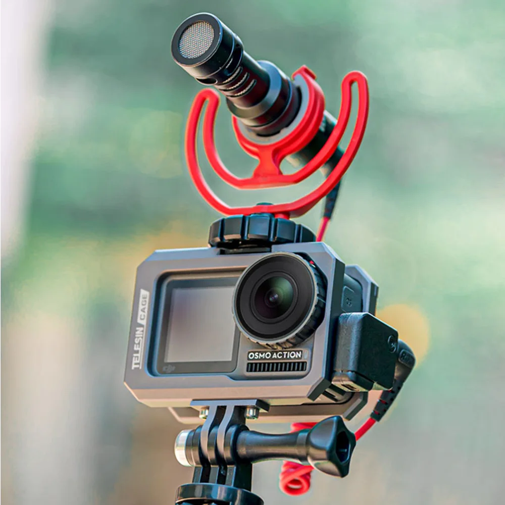 Чехол TELESIN из алюминиевого сплава для DJI Osmo Action With Clod Shoe противоударные аксессуары