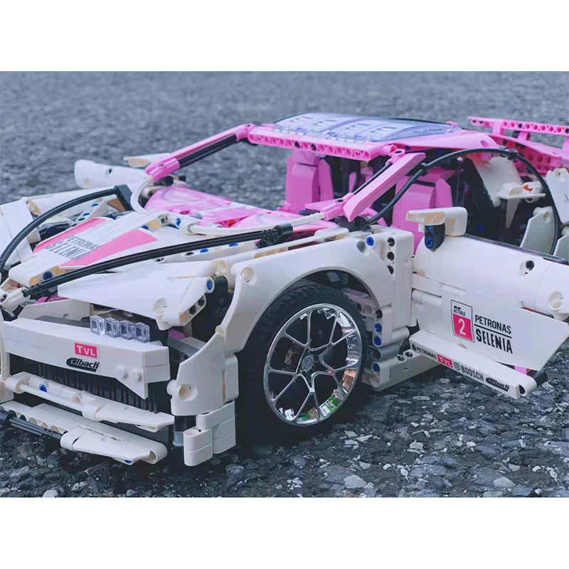 

C001 High-tech Creator Building Blocks Purple Aston Martin GT3 Supercar RC Car Pink Bule Red Bugattied Toys for Birthday Gifts