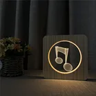 Музыкальная нотация 3D деревянная Светодиодная лампа настольная лампа с переключателем управление резьбой лампа для украшения детской комнаты Прямая поставка