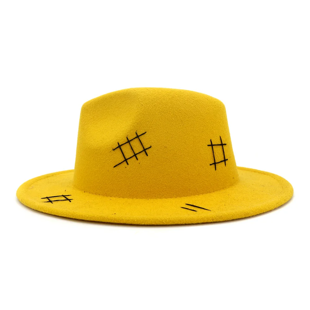

ZLD Winter ladies British style jazz gentleman caps men casual big brim hat fashion Fedoras hat flat brim women cap cow boy hat