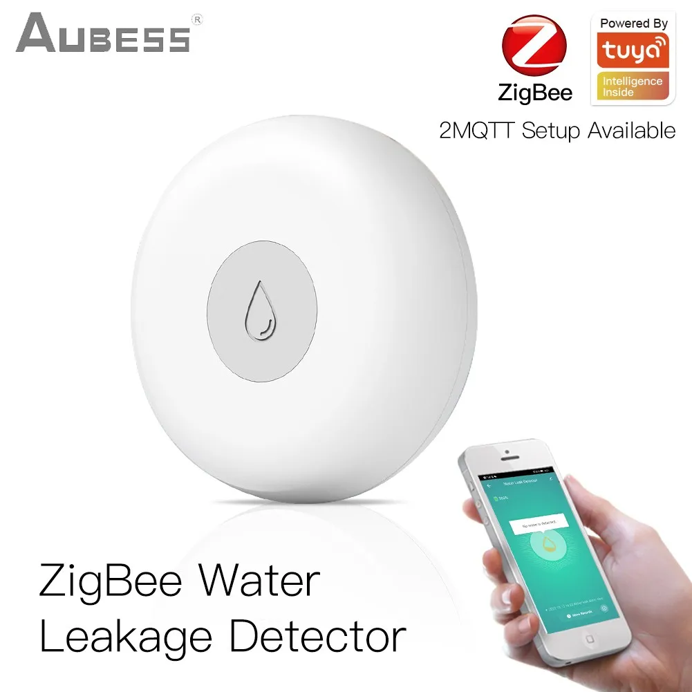 

Детектор утечки воды Aubess Tuya Zigbee, датчик наводнения с оповещением о переливе, охранная сигнализация, дистанционное управление через приложе...