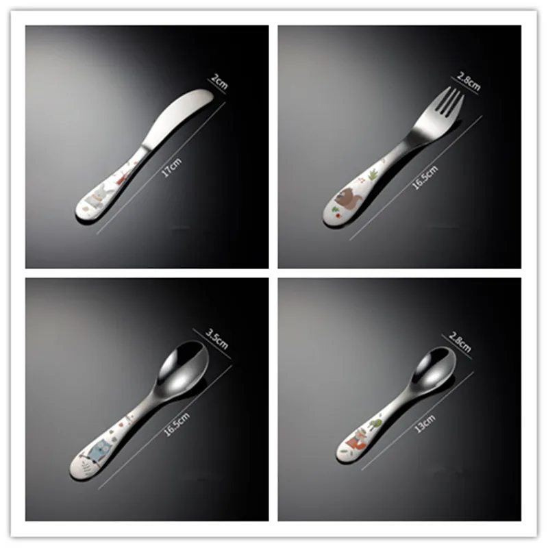 Набор детских столовых приборов из нержавеющей стали 4 шт. | Дом и сад