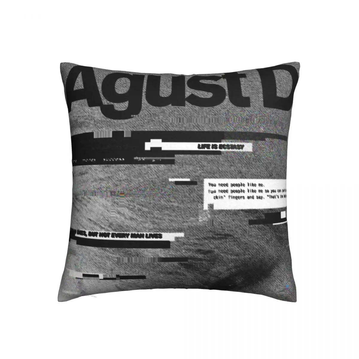 

Чехол для подушки Agust D, чехол для кровати с художественным рисунком альбома AGUST D на молнии, роскошный чехол из полиэстера для лета