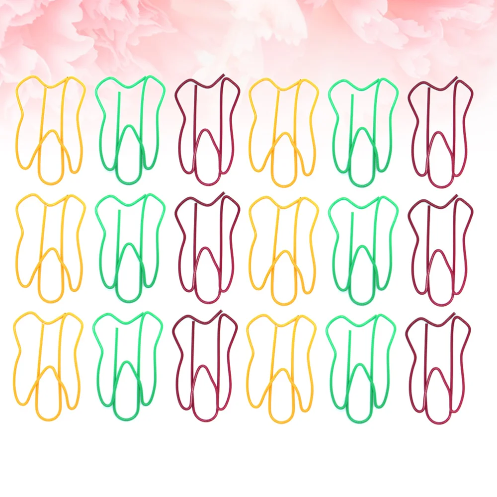 

50Pcs Colorful Tooth Shaped Clips Paper Clips Creative Note Clips Paper Pin Clip for Party Gift Office Hand Account (Random Colo