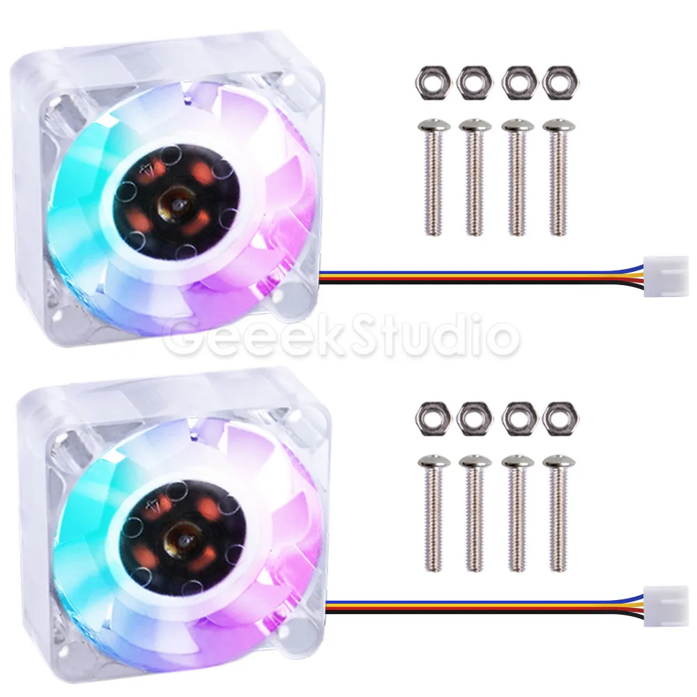 2 шт. 4010 бесщеточный RGB светильник вой охлаждающий вентилятор ШИМ цветной