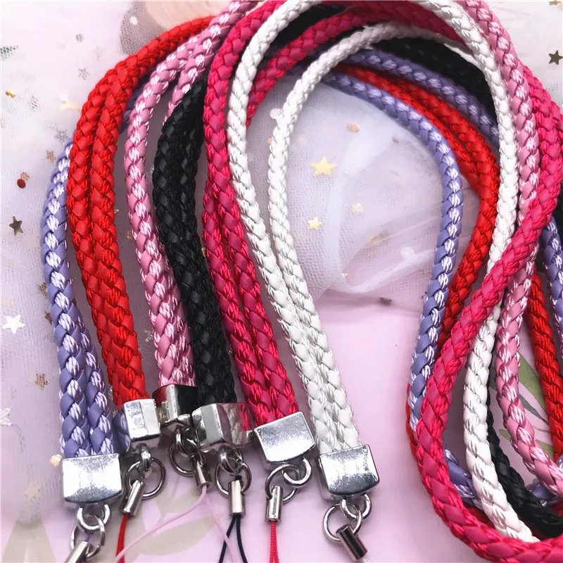 Новый Плетеный ремешок из ПУ кожи для телефона длинный шейный цепочка ремни ID