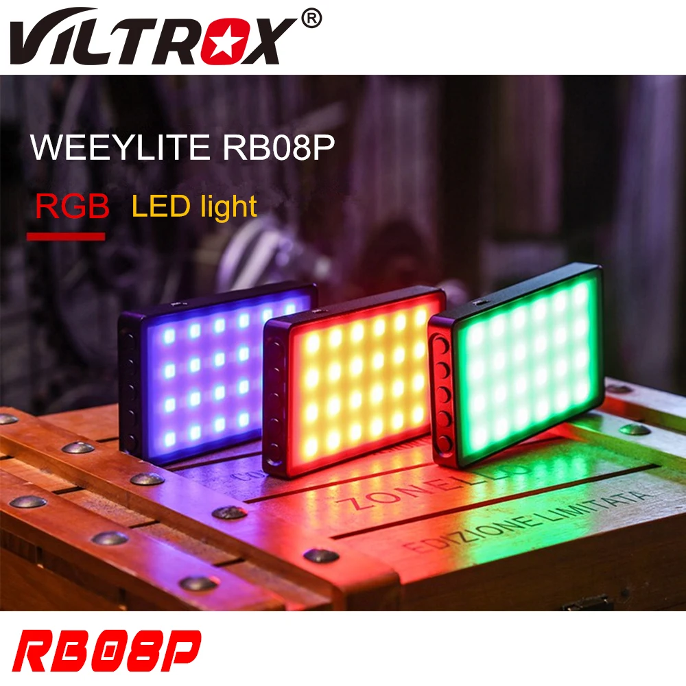 Weeylite RB08P Portable Full Color RGB LED Video Light 2500K-8500K Photography Fill Light CRI 95+ 8W for Phone Camera Shooting