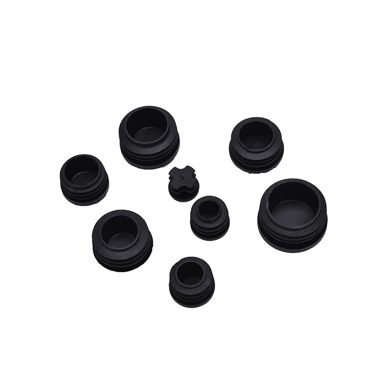 10 шт./Лот Пластиковые Заглушки для ножек мебели черные круглые Стальные заглушки труб вставки в