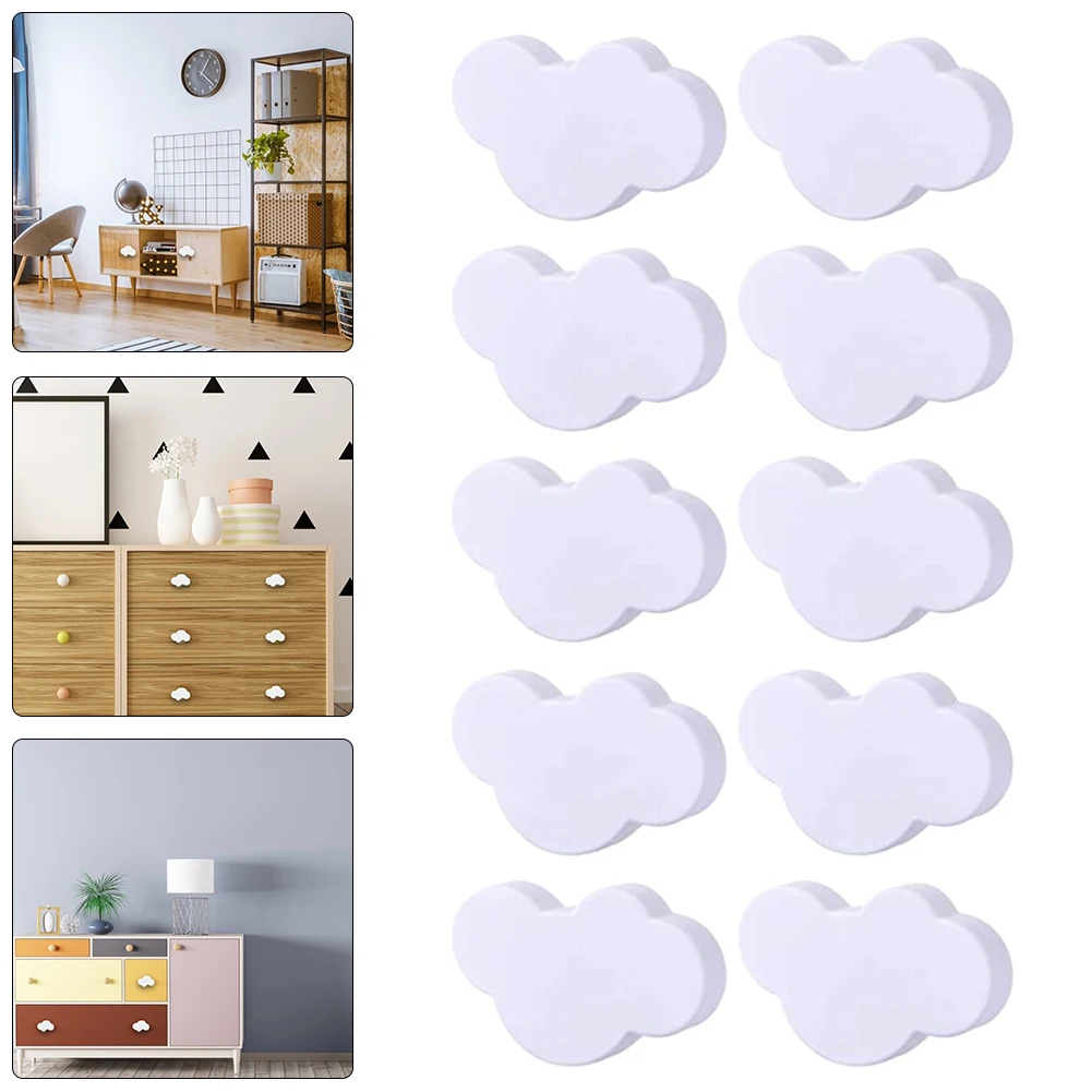 

10Pcs PVC Cartoon Cloud Furniture Handles Children Room Knobs Handles Drawer Pull Handle Door Knob Bedroom Kitchen Accessories