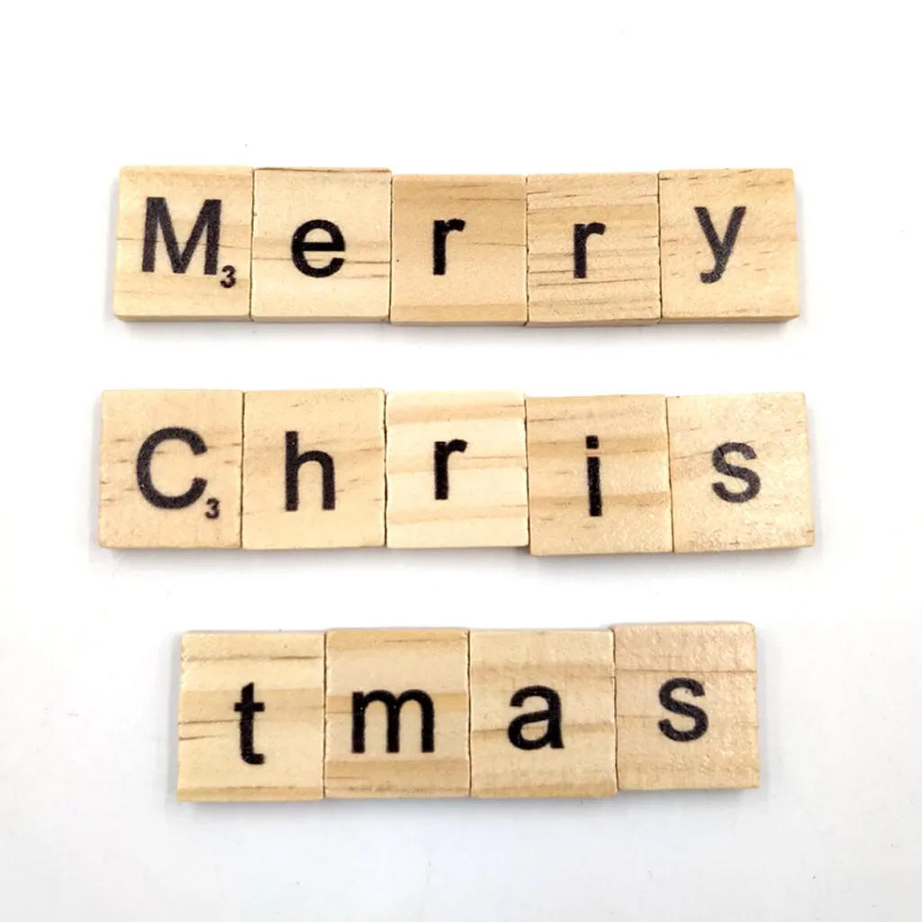 

100 Wooden Tiles Black Letters Numbers For Crafts Wood Alphabets Educational Fun Toys New Toys For Children Hot Sale 2021