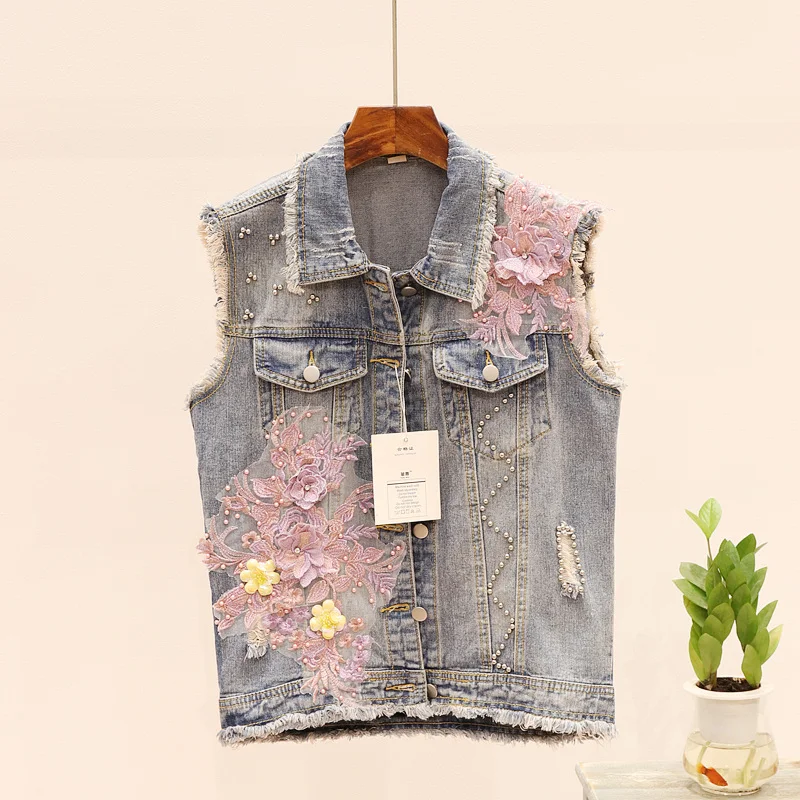 Жилет YAMDI верхняя одежда винтажная джинсовая куртка женская в богемном стиле
