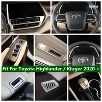 air ac vent outlet steering wheel armrest box decor sticker cover trim matte fit for toyota highlander kluger 2020 2022