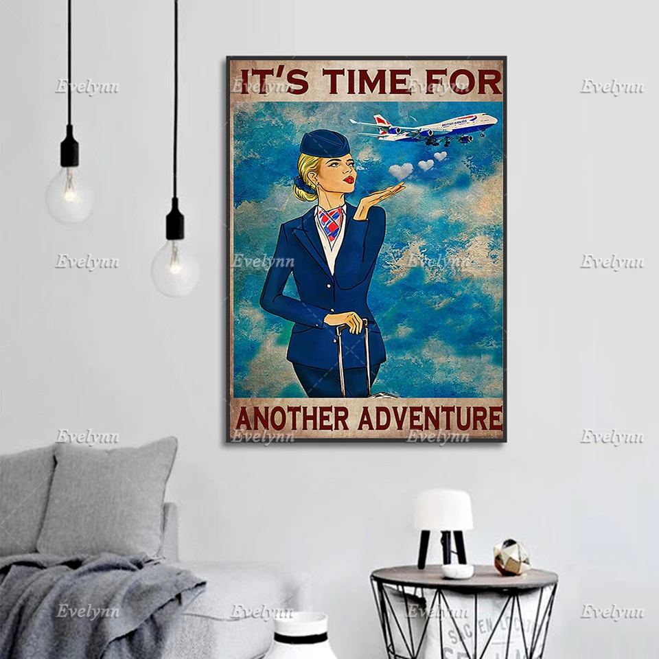 Бортовой стюардесс пришло время для другого Ранда украшение гостиной домашний