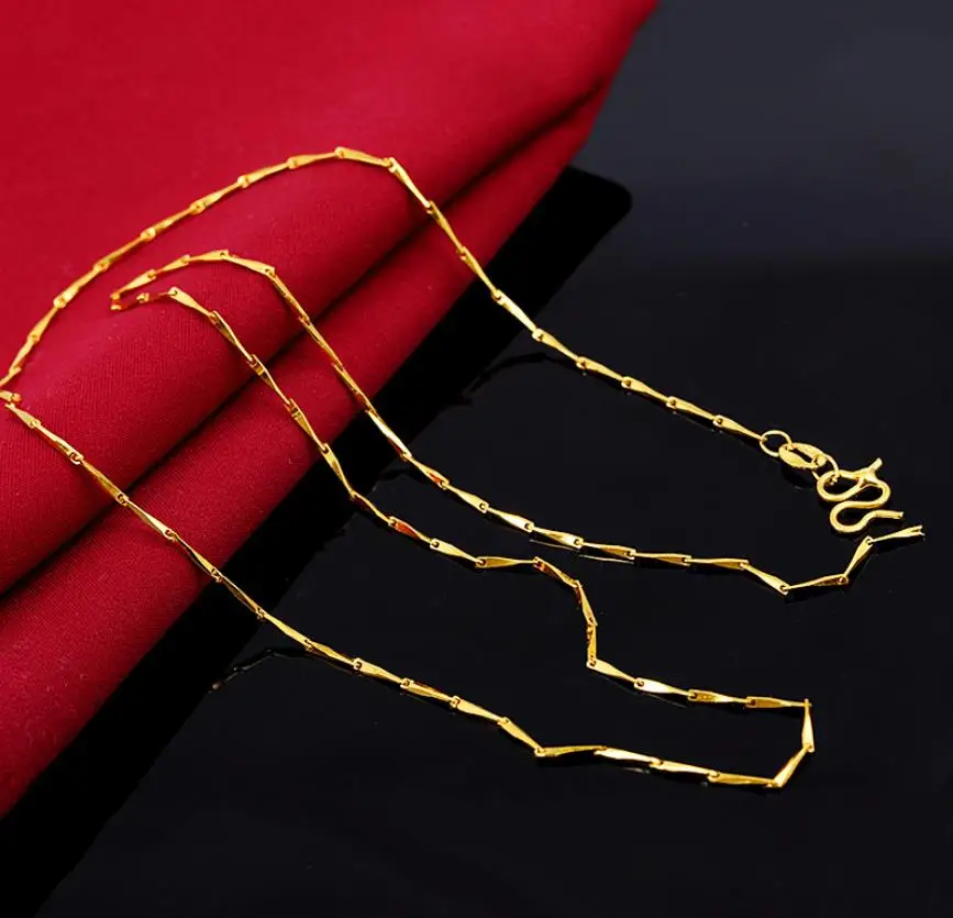 Ограниченное предложение Женская позолоченная цепочка 24 к в коробке с волнистой