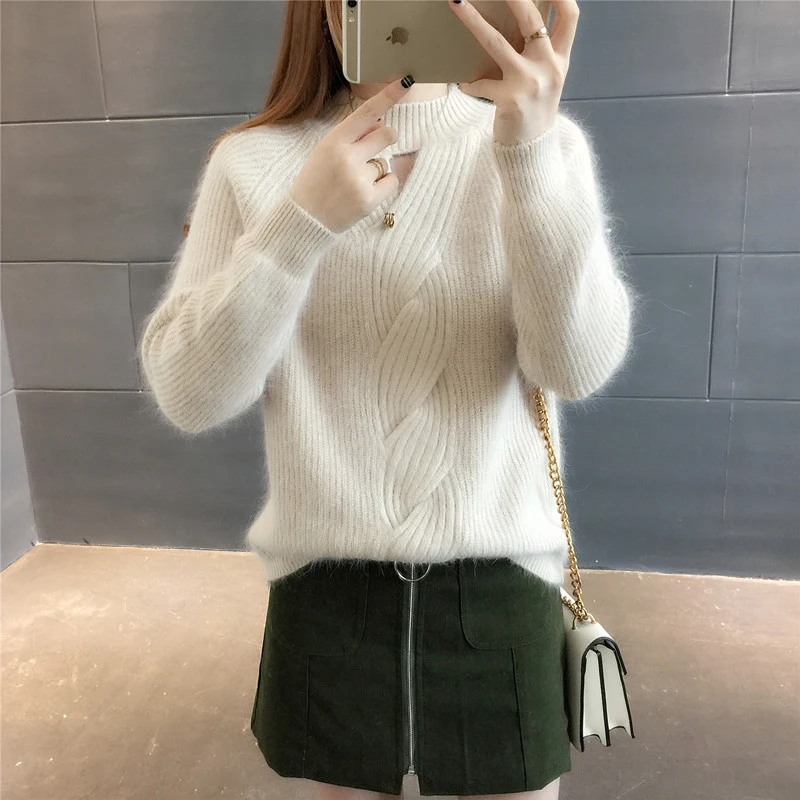 Новинка 2019 осенне-зимний женский пуловер теплые свободные свитера высокое