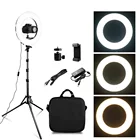 Кольцевой светильник Travor, двухцветный светильник для селфи с регулируемой яркостью, 12 дюймов, для прямой трансляции видео, подходит для нанесения макияжа